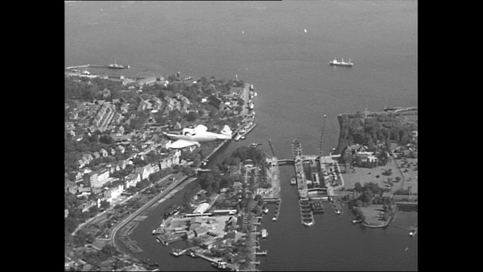 Luftaufnahme der Schleuse Kiel-Holtenau